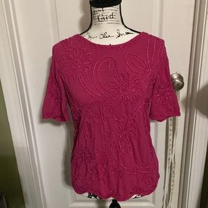 Bogo 50 % off Textured Pink Heavier Short Sleeve